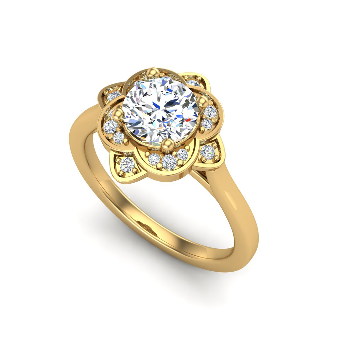 Wren Halo Engagement Ring
